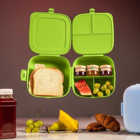 Pojemnik Lunchbox Dzielony 3 Komory 14 L VILDE z Klipsami 16 x 16 cm