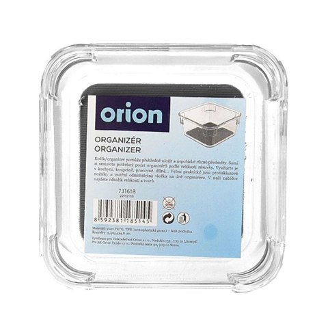 Pojemnik Organizer Szuflady GREY Mały 9 x 9 x 4,5 cm ORION Antypoślizgowy