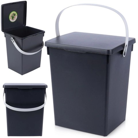 Pojemnik Organizer na Akcesoria Czarny 5,5 L 19 x 18 x 23 cm z Pokrywą