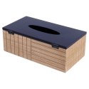 Pojemnik na Chusteczki BISTRO Loft 25 x 13,5 x 9 cm VILDE Czarno Drewniany