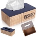 Pojemnik na Chusteczki BISTRO Loft 25 x 13,5 x 9 cm VILDE Czarno Drewniany