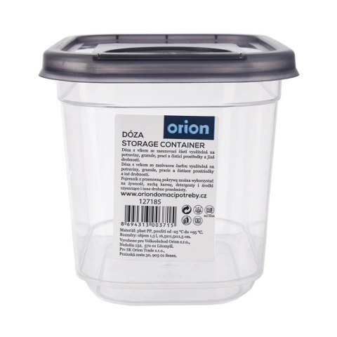 Pojemnik na Kapsułki Karmę Sypkie 1,3 L ORION z Dozownikiem 16,5 x 11,5 cm