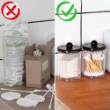 Pojemnik na Patyczki Płatki Kosmetyczne 7 x 11 cm VILDE z Czarną Pokrywką