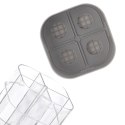 Pojemnik na Przyprawy 4 Przegrody ORION z Dozownikiem Naklejki 8,5 x 6,5 cm