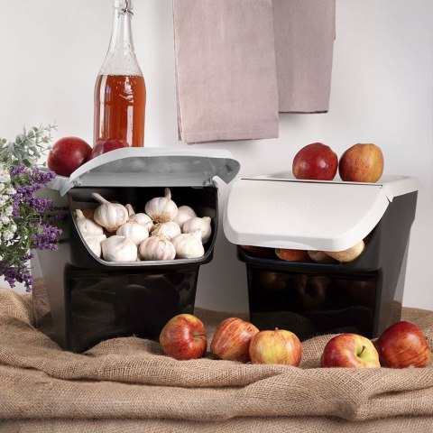Pojemnik na Warzywa Piętrowany 13 L VILDE z Klapą Zmywarka 34 x 27,5 cm