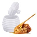 Pojemnik na miód z łyżką porcelanowy WHITELINE 340 ml