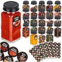 Pojemnik na przyprawy szklany 120 ml 24 szt. + 90 naklejek