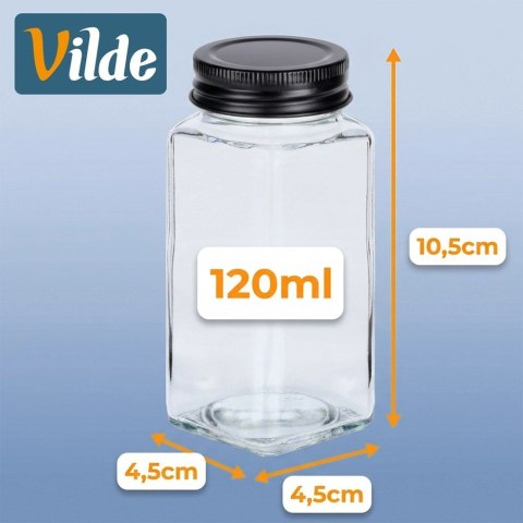 Pojemnik na przyprawy szklany 120 ml 24 szt. + 90 naklejek