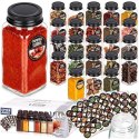 Pojemnik na przyprawy szklany 120 ml 24 szt. + 90 naklejek