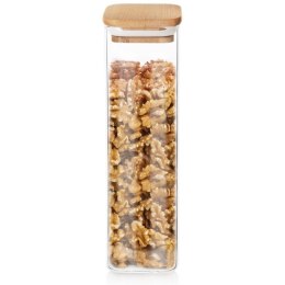 Pojemnik Szklany Kwadratowy Sypkie 600 ml ORION z Uszczelką 21 x 6 cm