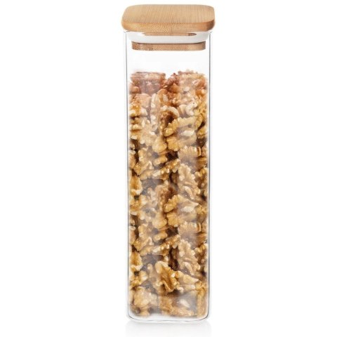 Pojemnik Szklany Kwadratowy Sypkie 600 ml ORION z Uszczelką 21 x 6 cm