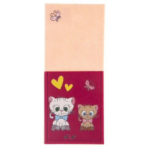 Pokrowiec Etui na Sztućce Dziecięcy Filc ORION Motyw KOTEK 21 x 9 cm