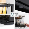 Półka Kuchenna Metalowa 2 Poziomy Wysuwana Szuflada Czarna VILDE