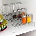 Półka Kuchenna Metalowa 3 Poziomy Szara 28 x 26 cm SG Antypoślizgowe