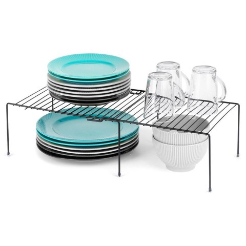 Półka Kuchenna Metalowa Czarna Loft Rozsuwana Regulowana VILDE 34,5-48 cm