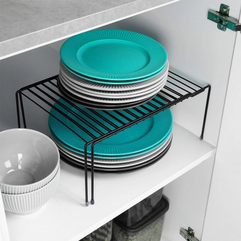 Półka Kuchenna Metalowa Czarna Loft Rozsuwana Regulowana VILDE 34,5-48 cm