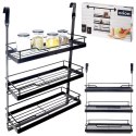 Półka Kuchenna Wisząca 3 Poziomy Reling Metal Czarny RADKA ORION