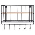 Półka Kuchenna z Wieszakami Metalowa Loft Czarna VILDE 41 x 12 x 25,5 cm