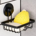 Półka Pod Prysznic Metalowa Mała Czarna na Przyssawkę 135 cm BS