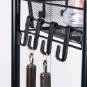 Półka Regał na Kółkach 3 Poziomowy Metal Czarny 44 x 26 x 63 cm VILDE