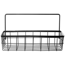 Półka Wisząca Metalowa Czarna Koszyk Reling 30 x 105 cm ORION