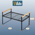 Półka Wkład do Szafki Kuchennej z Uchwytami Bambus Metal Czarny 33 cm