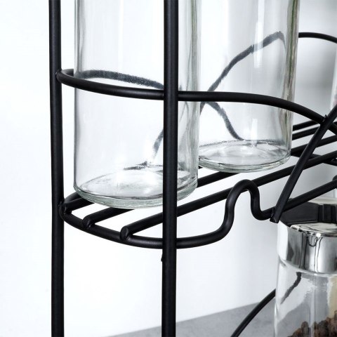 Półka na Przyprawy Metalowa Czarna Stojąca Loft VILDE 33,5 x 6,5 x 33,5 cm