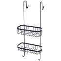 Półka pod Prysznic Zawieszana Metalowa Czarna Solidna VILDE 22x19x54,5 cm