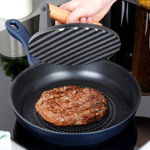Prasa Forma Praska do Mięsa Hamburgerów Kotletów Żeliwna VILDE 17,5 cm