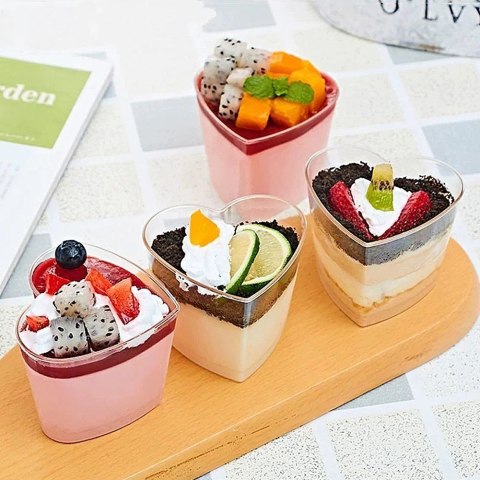 Pucharki Desery Przekąski Serce 6 szt. 120 ml Catering ORION