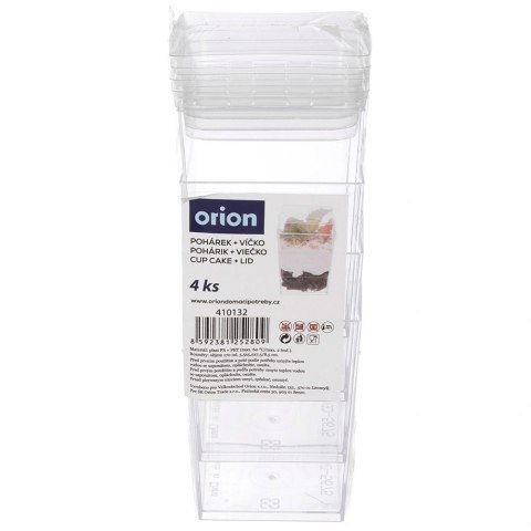 Pucharki z Pokrywkami 160ml Zestaw 4 szt. na Desery i Musy ORION Party