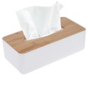 Pudełko Pojemnik na Chusteczki Bambusowy Biały Solidny ORION 26x13x8,5 cm
