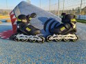 Rolki Damskie Męskie Czarne Kauczukowe Solidne z Hamulcem KUBISPORT roz. 44