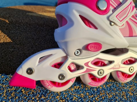 Rolki dla Dzieci Dziecięce Regulowane Różowe Solidne KUBISPORT r. 31-34