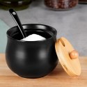 Cukierniczka Ceramiczna VILDE 250 ml Czarna z Pokrywką i Łyżeczką