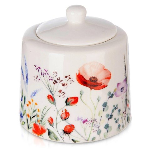 Cukierniczka Cukiernica Porcelanowa Biała Ozdobna Dekor Maki ORION 320 ml