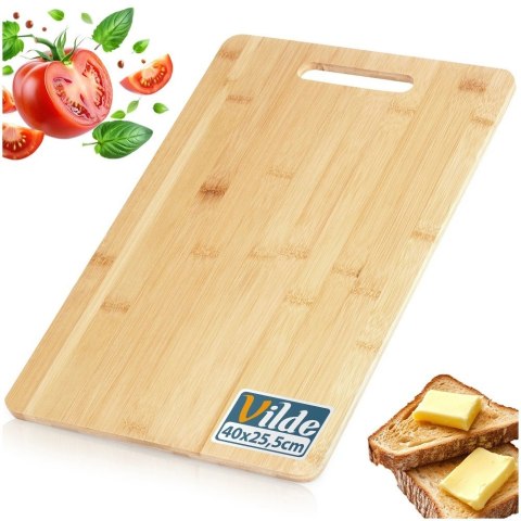 Deska do Krojenia Bambusowa 40 x 25 cm Solidna z Uchwytem VILDE Kuchnia