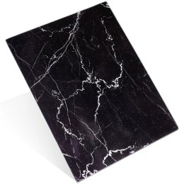 Deska do Krojenia Szklana VILDE 40x30 cm Hartowana Marmur Czarny Kuchenny