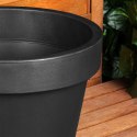 Doniczka ogrodowa plastikowa czarna okrągła 39 cm