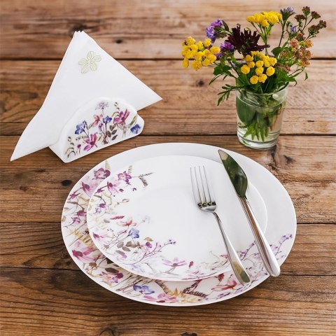 Serwetnik Porcelanowy Louka Biały w Polne Kwiaty ORION Dekoracja