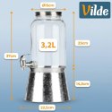 Słój z Kranikiem i Stojakiem 3,2 L Dystrybutor do Lemoniady VILDE