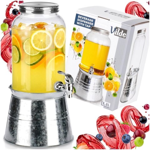 Słój z Kranikiem i Stojakiem 3,2 L Dystrybutor do Lemoniady VILDE