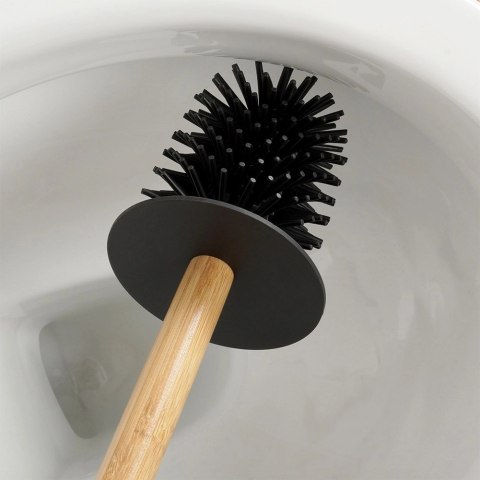 Stojak Łazienkowy VILDE 2w1 na Papier Toaletowy Szczotka WC Metal Czarny