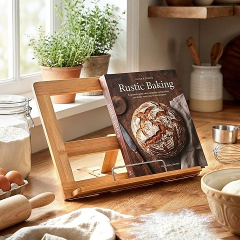 Stojak na Książkę Kucharską i Tablet Bambusowy Regulowany VILDE Loft