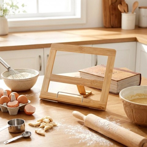Stojak na Książkę Kucharską i Tablet Bambusowy Regulowany VILDE Loft