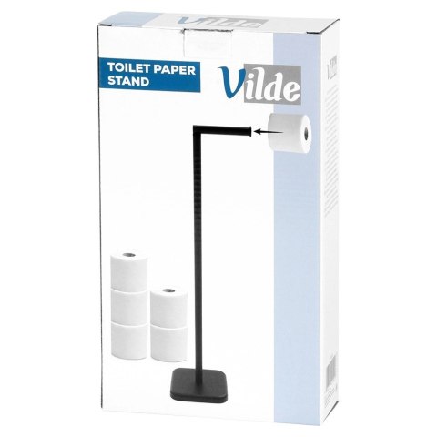 Stojak na Papier Toaletowy Czarny Zapas na 5 Rolek 56 cm VILDE