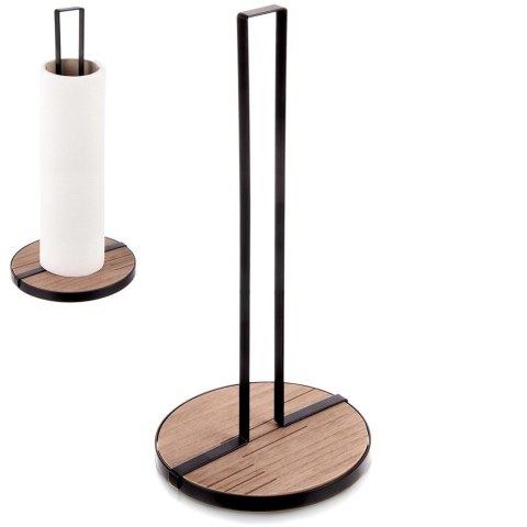 Stojak na Ręcznik Papierowy Czarny Loft Metal Drewno Line ORION Kuchnia