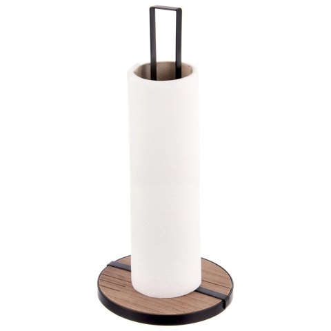 Stojak na Ręcznik Papierowy Czarny Loft Metal Drewno Line ORION Kuchnia