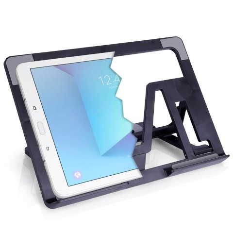 Stojak na Tablet Składany Czarny Regulowany Kąt 6 Stopni do Gotowania VILDE