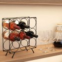 Stojak na Wino 9 Butelek Metalowy Loft Czarny Organizator ORION
